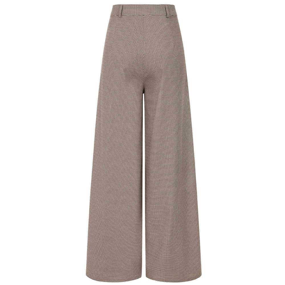 Banned - Eliza Houndstooth Palazzo pants - Brown